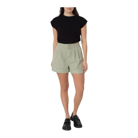 Joie NWT Women Flattering Pleated High Rise Subtle A-line Shorts XL Faded Cactus - Picture 13 of 15